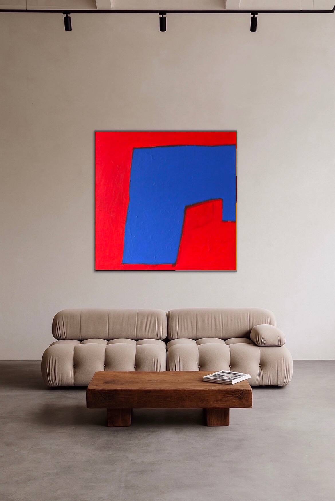 Minimalist abstract "blue shape" signed