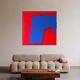 Minimalist abstract "blue shape" signed