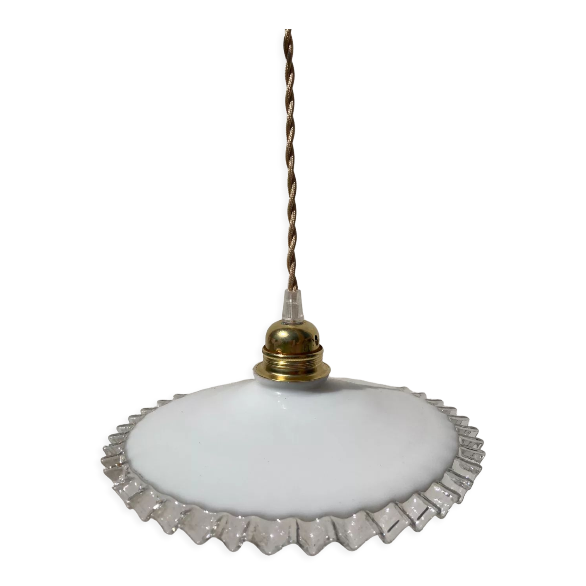 Vintage lace white opaline pendant lamp