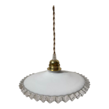 Vintage lace white opaline pendant lamp
