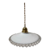 Vintage lace white opaline pendant lamp