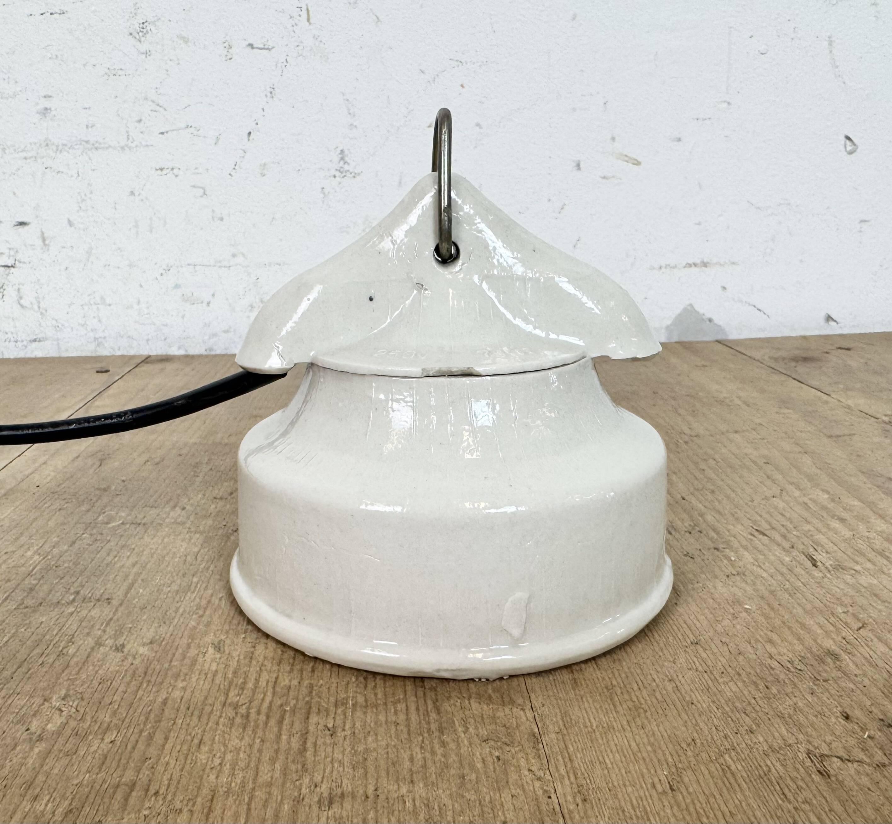 Vintage White Porcelain Pendant Light, 1970s