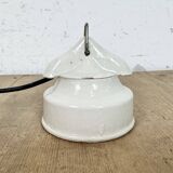 Vintage White Porcelain Pendant Light, 1970s