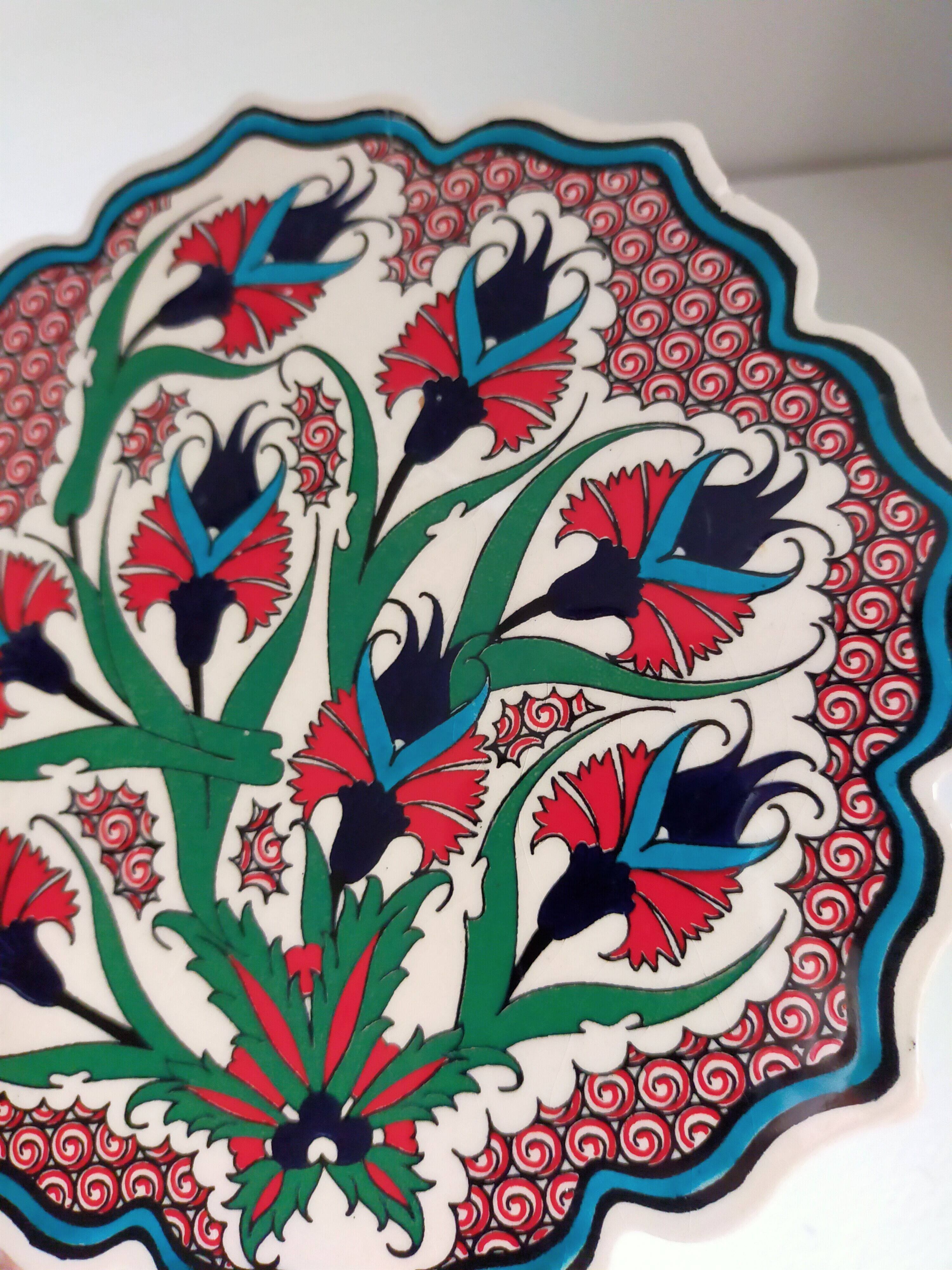 Flowery turkish trivet table mat