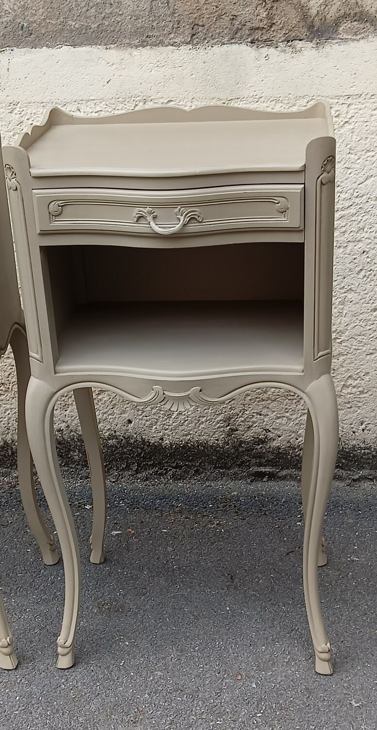 Pair of linen bedside
