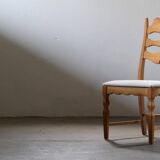 Set of 6 vintage Danish oak razorblade highback chairs by H. Kjærnulf, 1960s