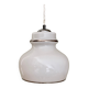 XXL vintage opaline pendant lamp with silver edges
