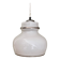 XXL vintage opaline pendant lamp with silver edges