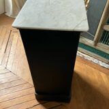 White marble top chest of drawers