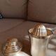 Citrus press tumbler in silver metal