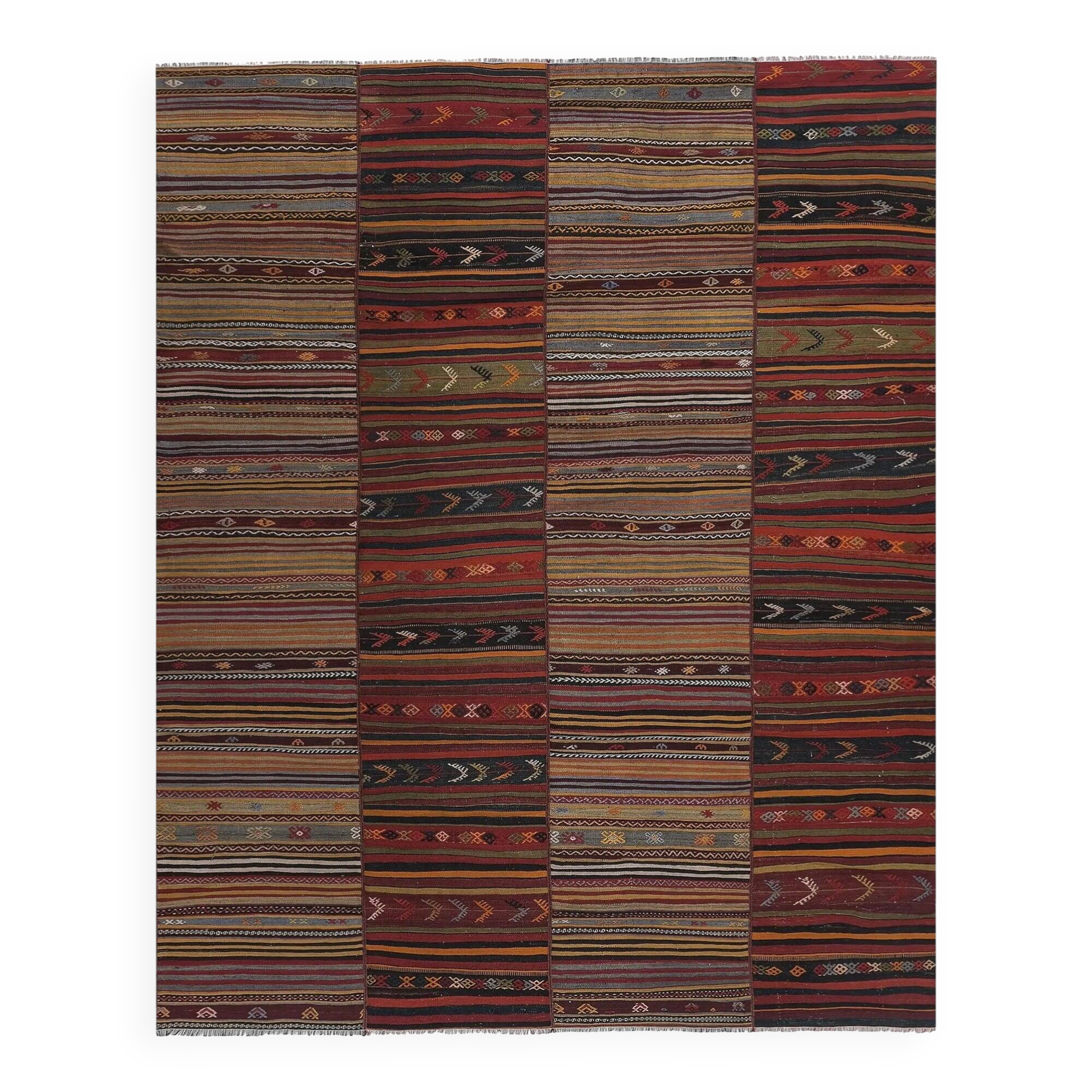Vintage Turkish kilim handwoven 273x356 cm