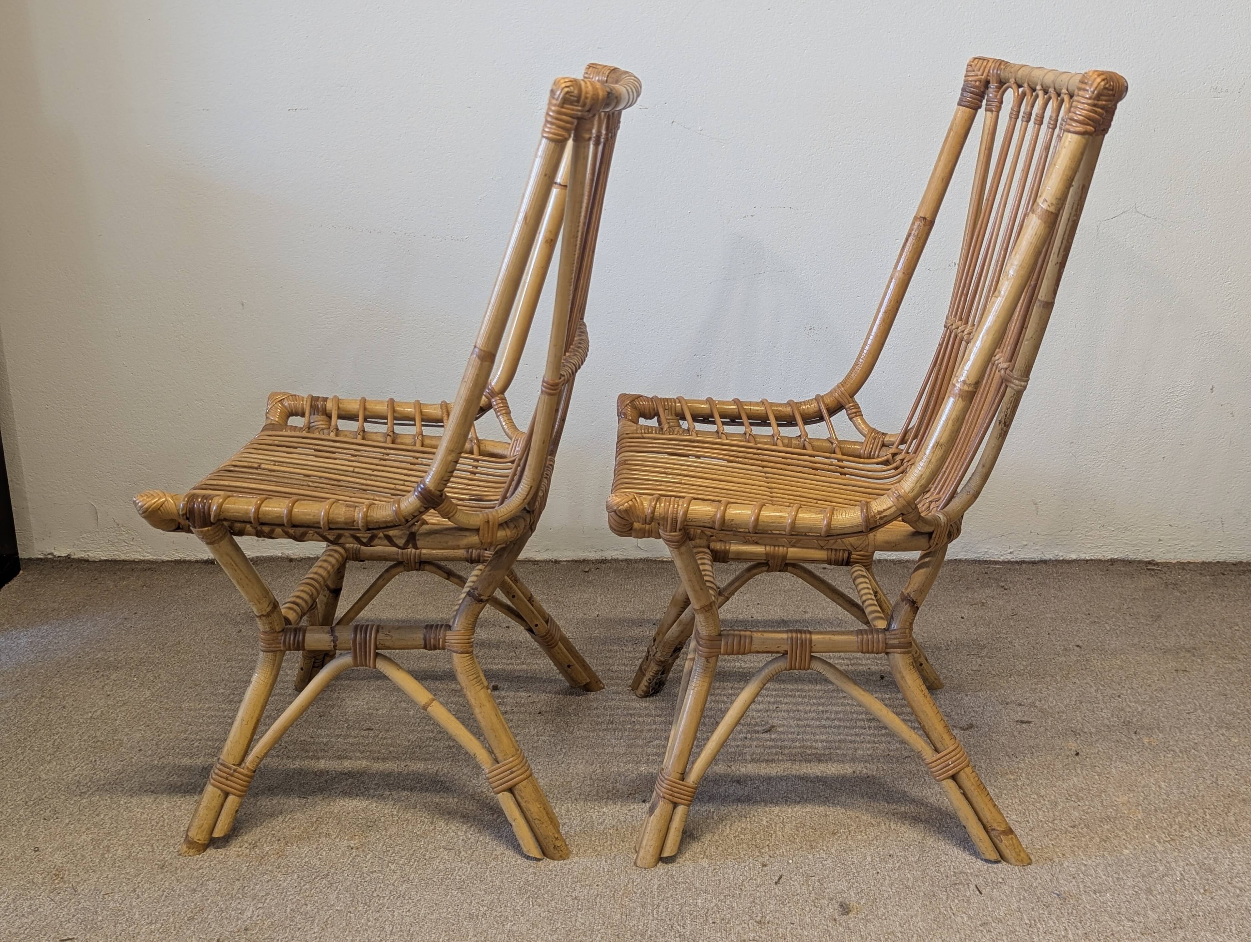 Pair of vintage rattan chairs – 1960s-1970s