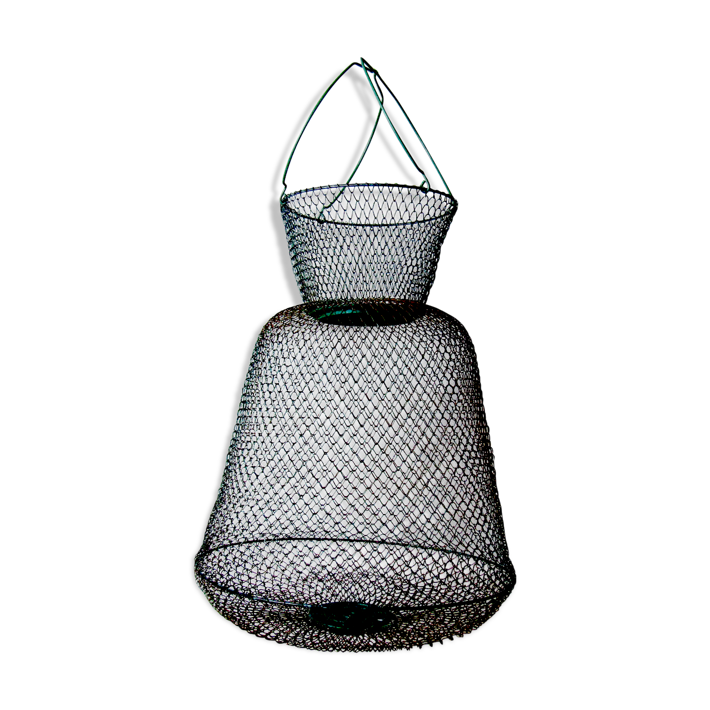 Large vintage metal stuffed nasse