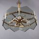 Lustre design Gino Paroldo Fontana Arte brass smoked glass modernist 1960