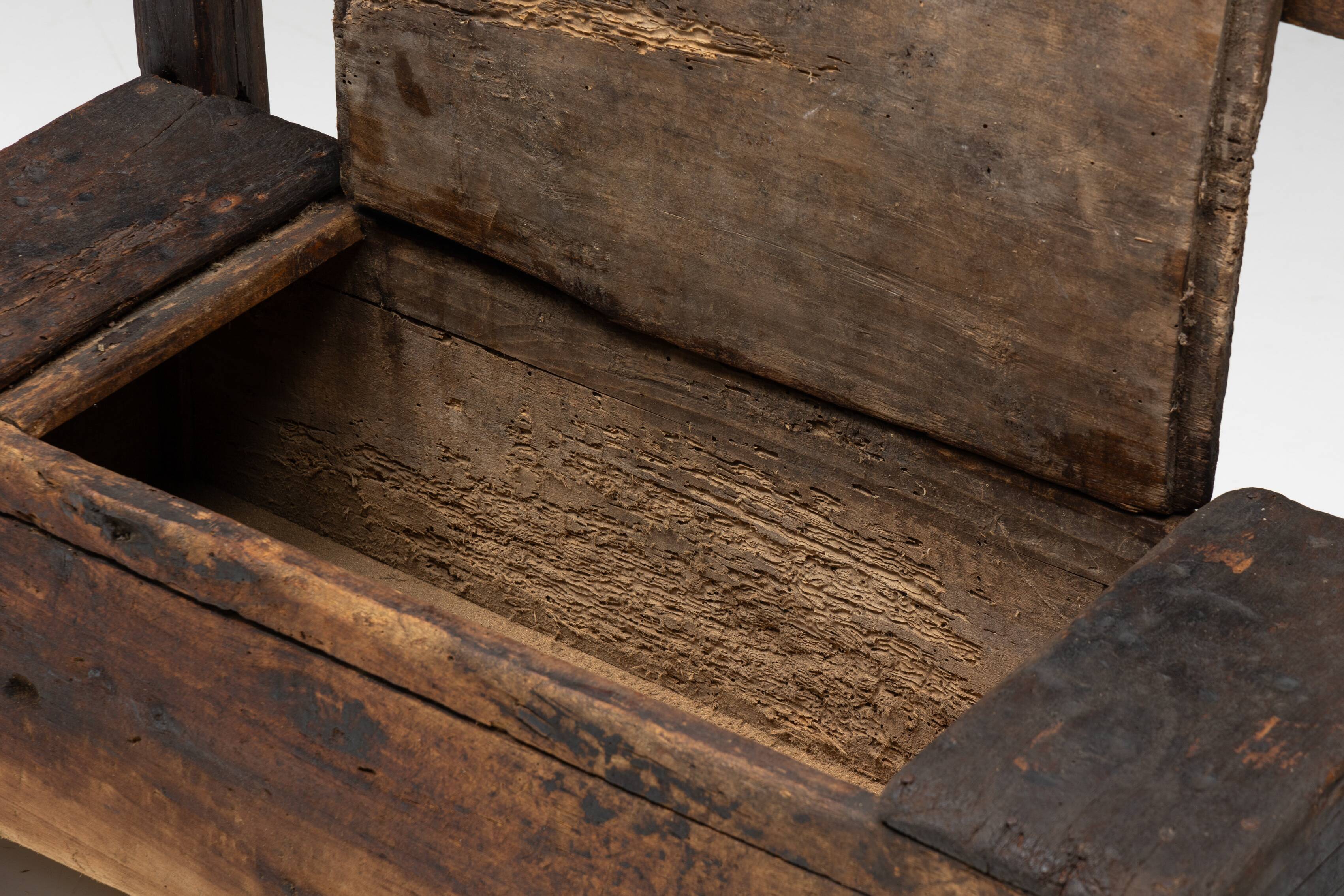 Primitive Wabi Sabi Chest Bench, France, 19th Century