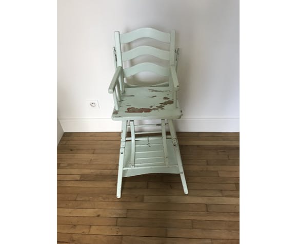 Chaise haute bébé transformable années 50