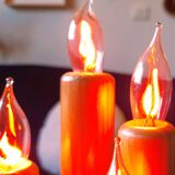 Vintage Swedish pine electric candelabra, 70s/80s