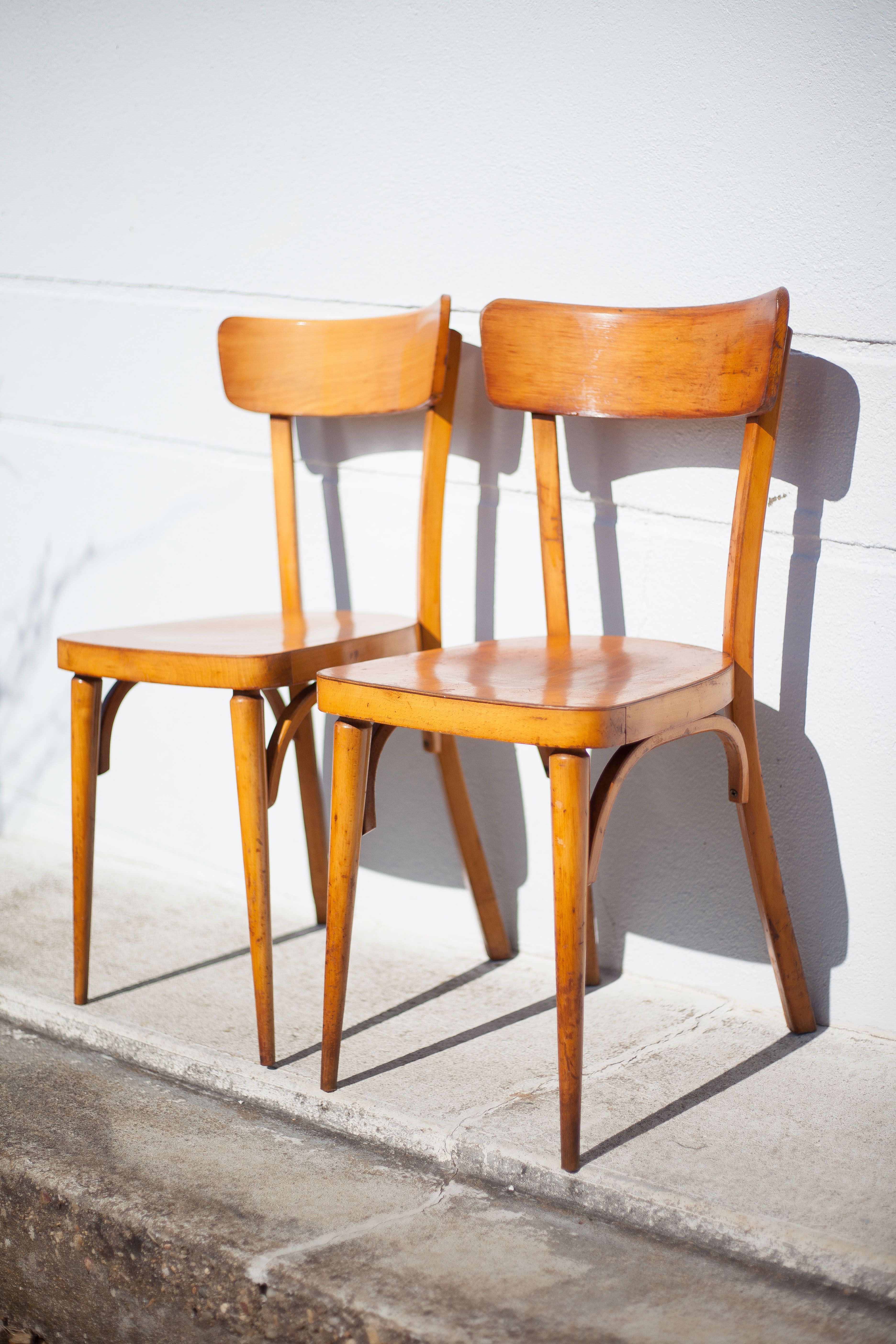 Pair of vintage wooden chairs