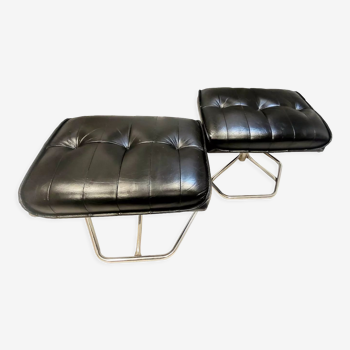 2 leather stools