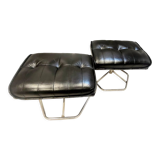 2 leather stools