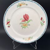 Round serving dish Terre de fer Floral motif St Amand