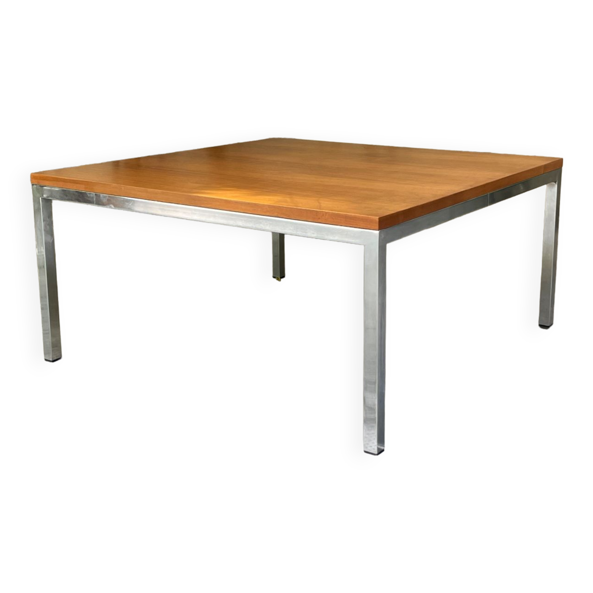 Coffee table in chrome and teak, 1960