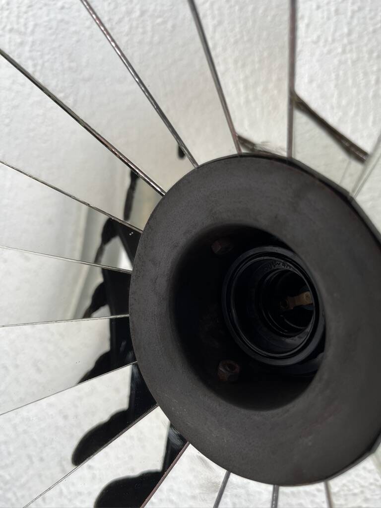 Industrial metal pendant light with mirror