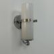 Pair of vintage wall lights, chrome and opaline, France, 1970.