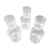 Set of 6 sober Daum crystal glasses