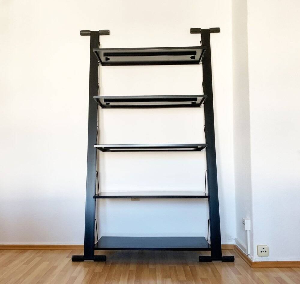 Postmodern Italian graffiti shelf by Rodney Kinsman for Bieffeplast, 1980s.