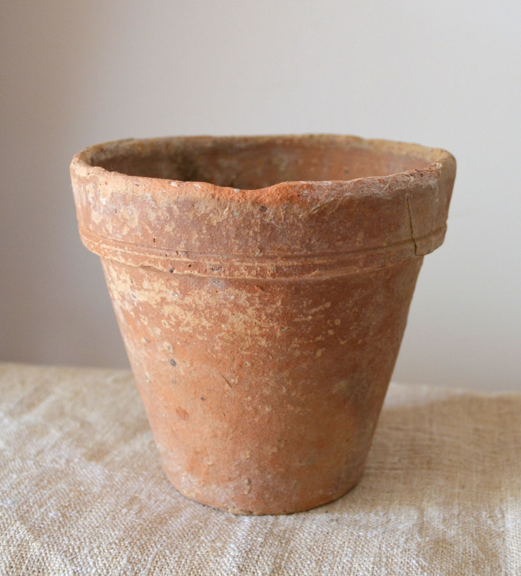 4 old terracotta pots height 12 cm
