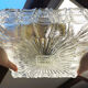 Vintage Flush Mount Square Glass Ceiling Lamp, Sunburst Motif