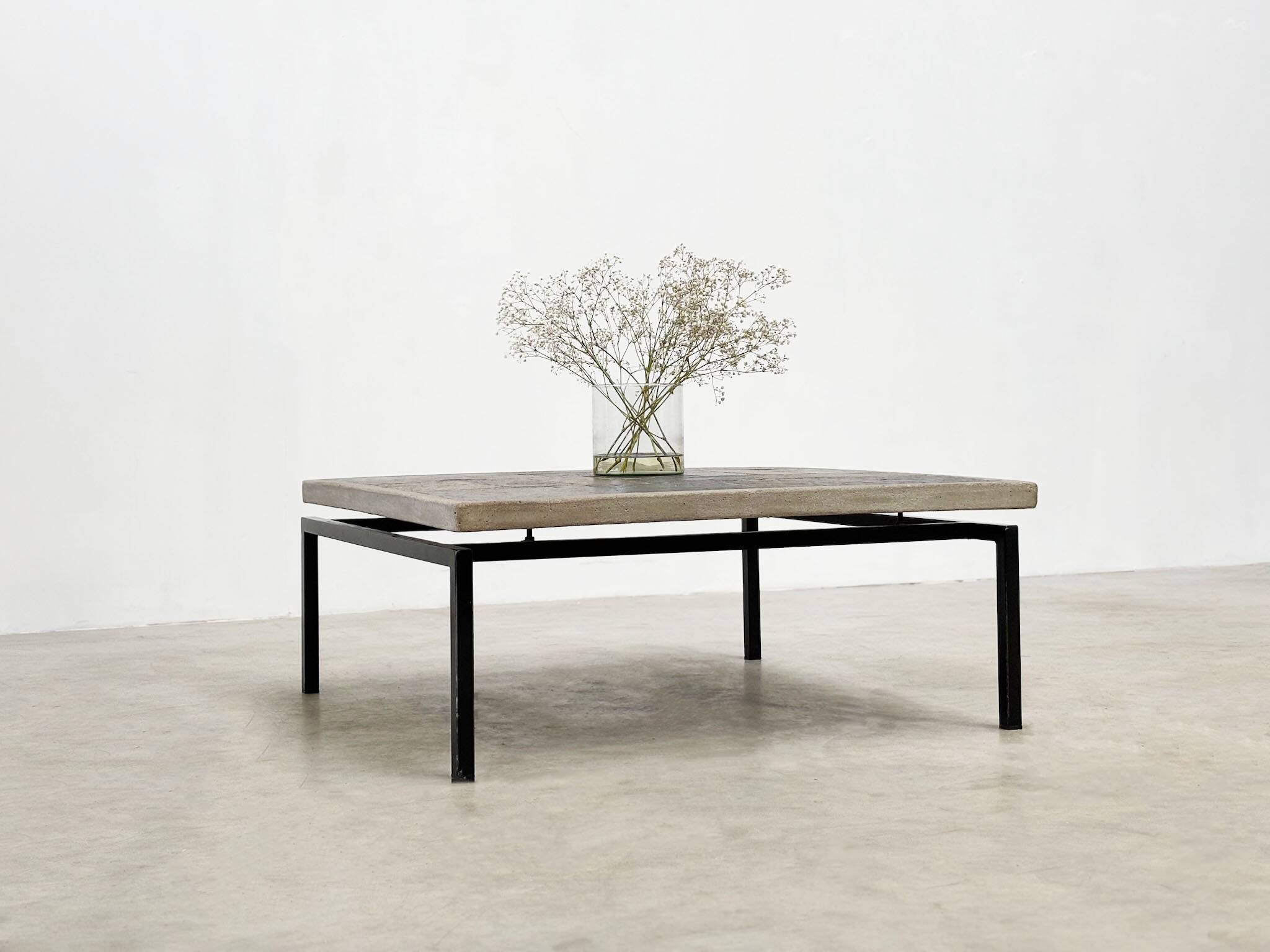 Brutalist square coffee table by Paul Kingma