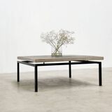 Brutalist square coffee table by Paul Kingma