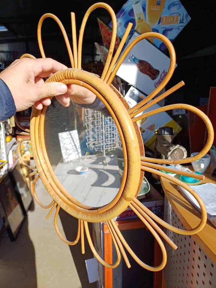 Vintage wicker mirror 1950/60