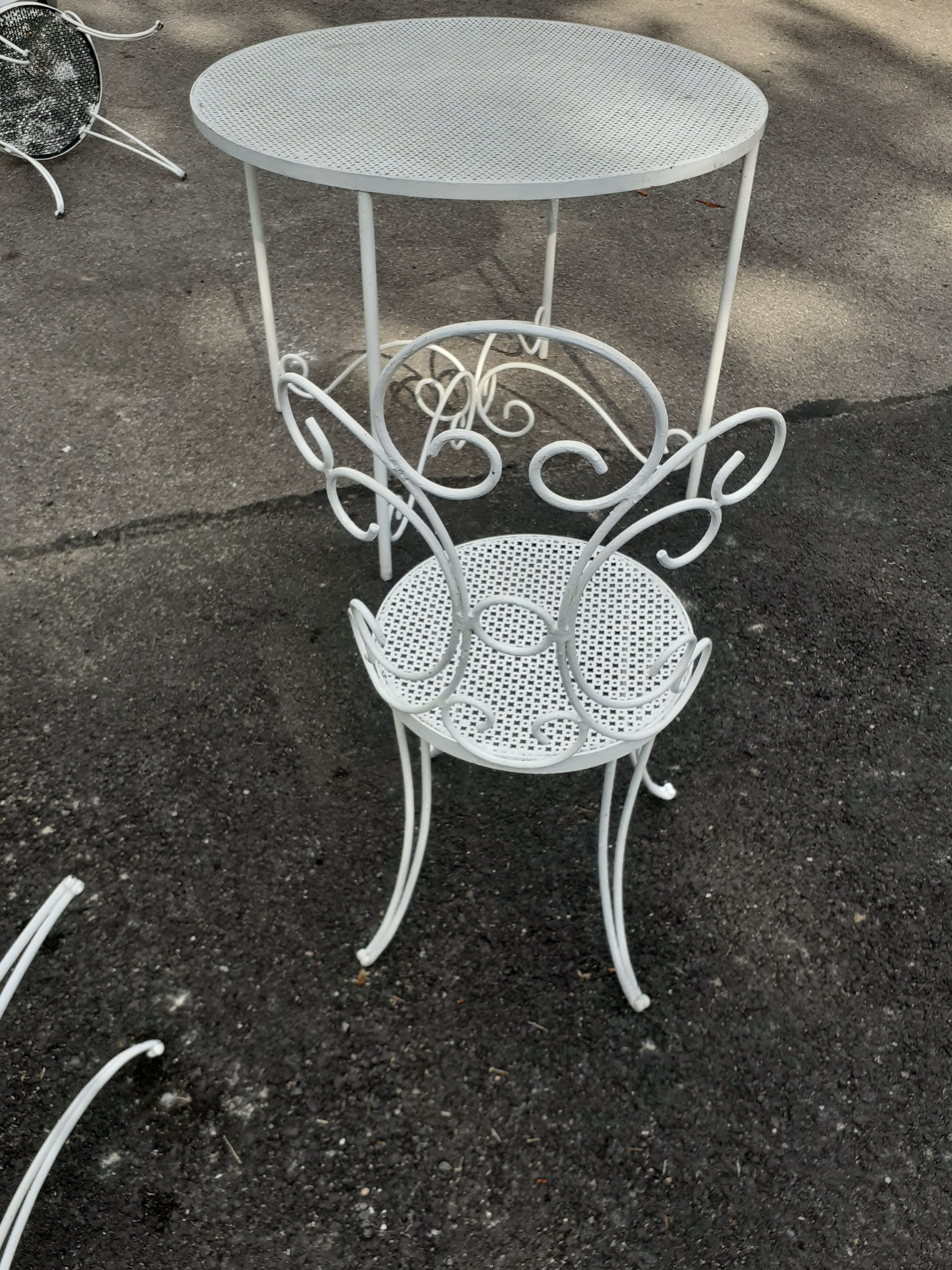 Old wrought iron garden furniture