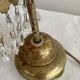 Antique pink glass pendant light with tassels.