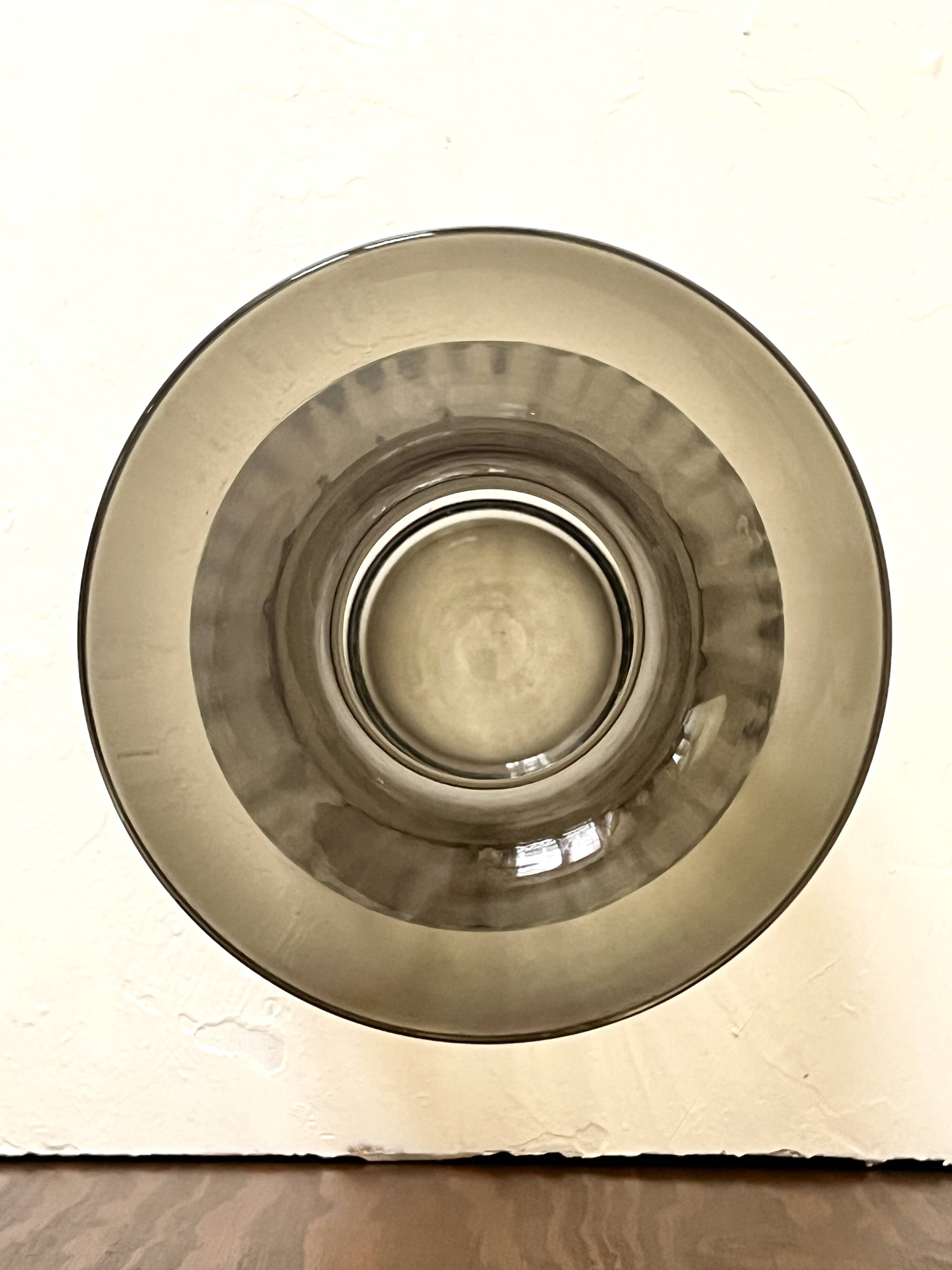 large smoked glass vase from the 1970s