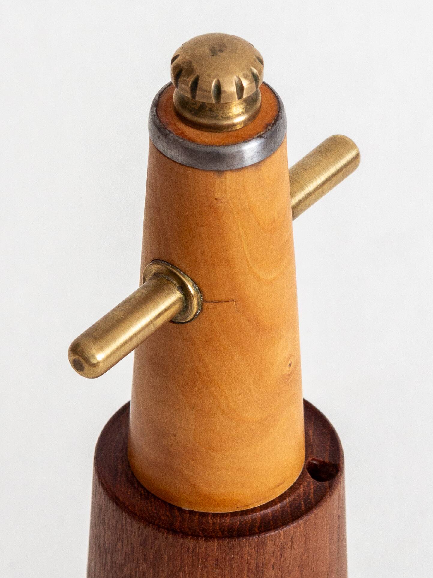 Pepper mill in the shape of a lighthouse or stylized Viking, Denmark, 1960s
