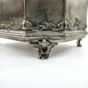 Rococo sugar bowl, silver-plated brass, Norblin, Poland, early 20th century