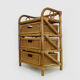 Vintage wicker rattan storage cabinet with 3 drawers