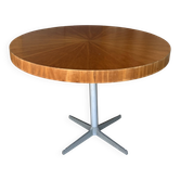 Table ronde vintage avec plateau en bois