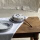 Ceramic cheese dome with lily flower decoration H7 D19