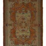 One-of-a-kind turkish handwoven vintage rug - rustic vintage charm 265x 175