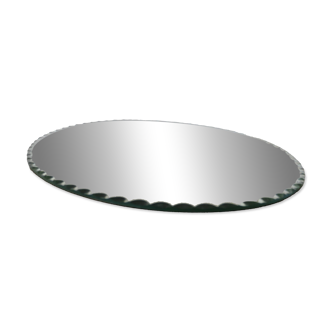 Old oval mirror, beveled, art deco, to put down, 40s 50s