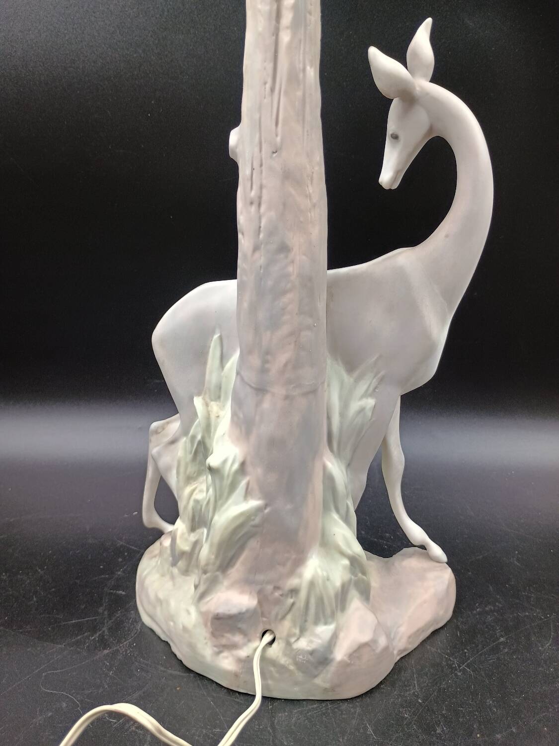 VERY RARE Biche LLADRO Spain Porcelain Table Lamp circa 1970