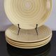 Set of 5 old Longchamp sunny yellow flat plates