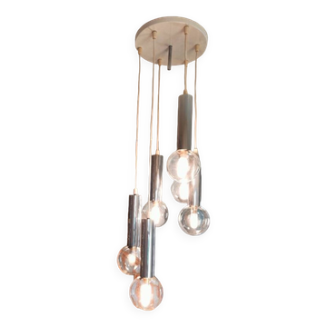 Suspension lustre cascade vintage 1960 70
