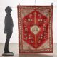 Tapis Kula ancien en laine, gros nœud, Turquie, 75 x 47 In