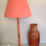 Varnished pine lamp Scandinavian style / vintage 60s-70s